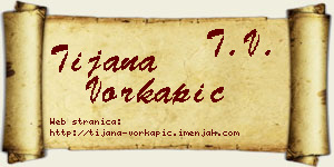Tijana Vorkapić vizit kartica
